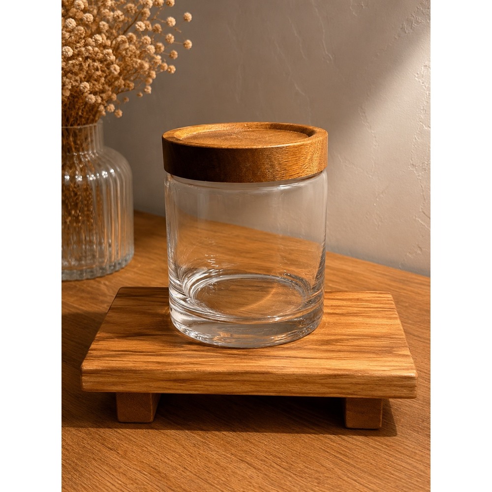 Target Glass Decorative Canister with Wood Lid Clear 064 05 1681 2016